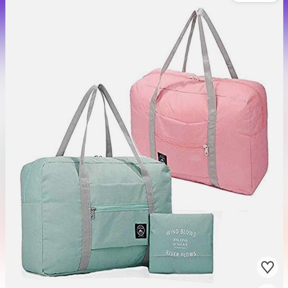 Pink Foldable Waterproof Compact Travel Duffle Bag NWT - Picture 5 of 8